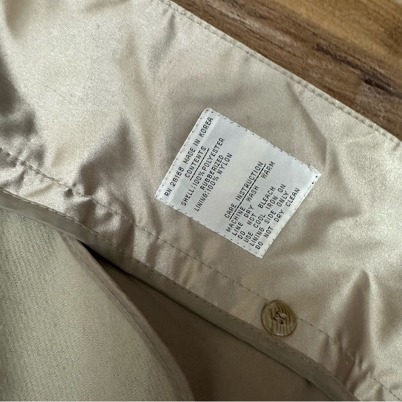 VTG 80s Metallic Champagne Tone Trench Coat - Picture 7 of 14